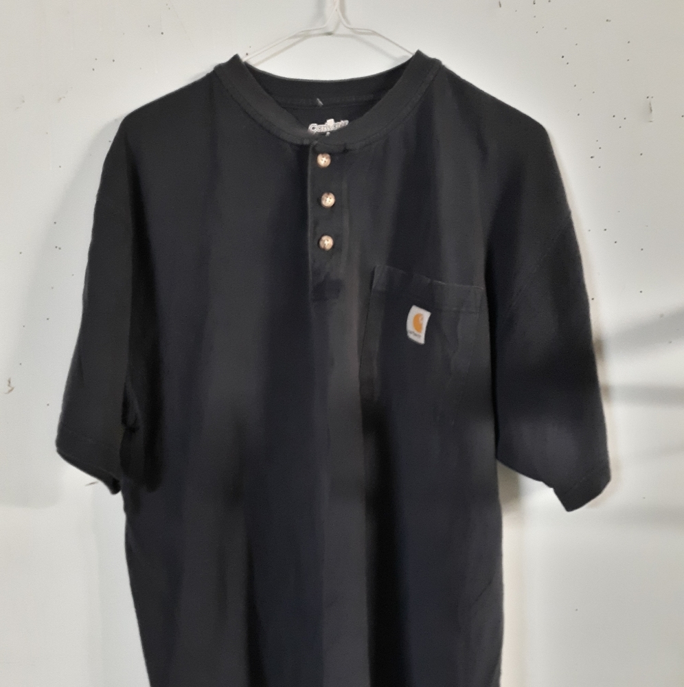 Carhartt half button pocket work shirt